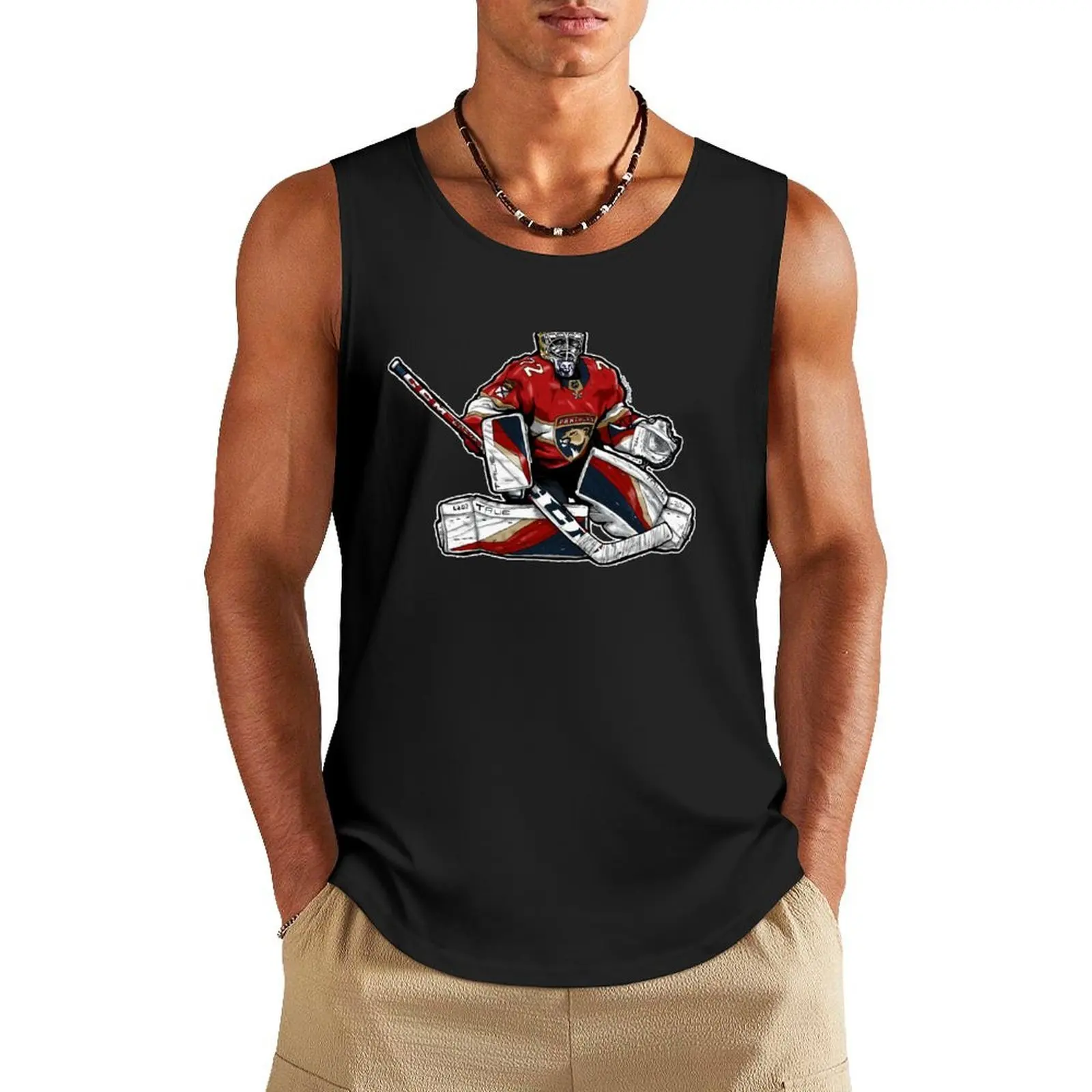 

Bobrovsky in red solo Tank Top Man clothes for gym summer clothes summer Men's tops