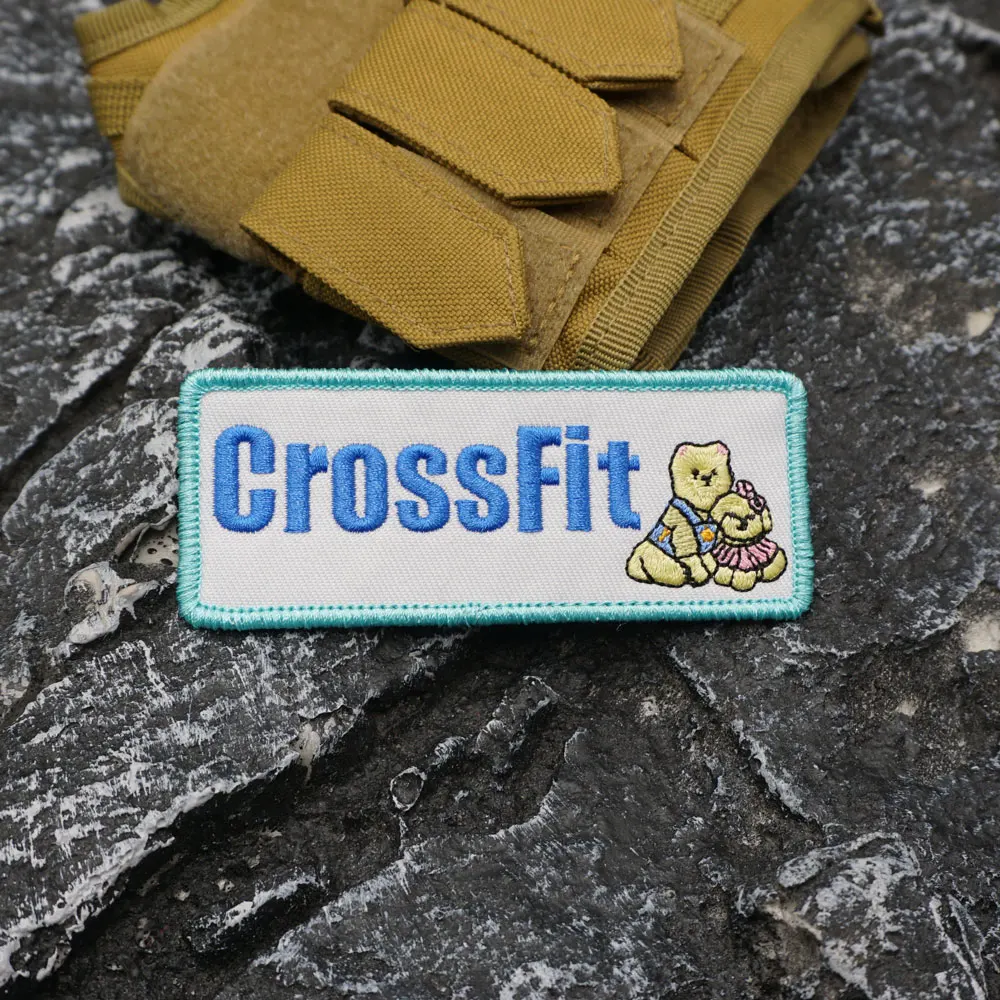 crossfit Embroidered Patch with merrow border, Sewable Applique for Clothing and Accessories