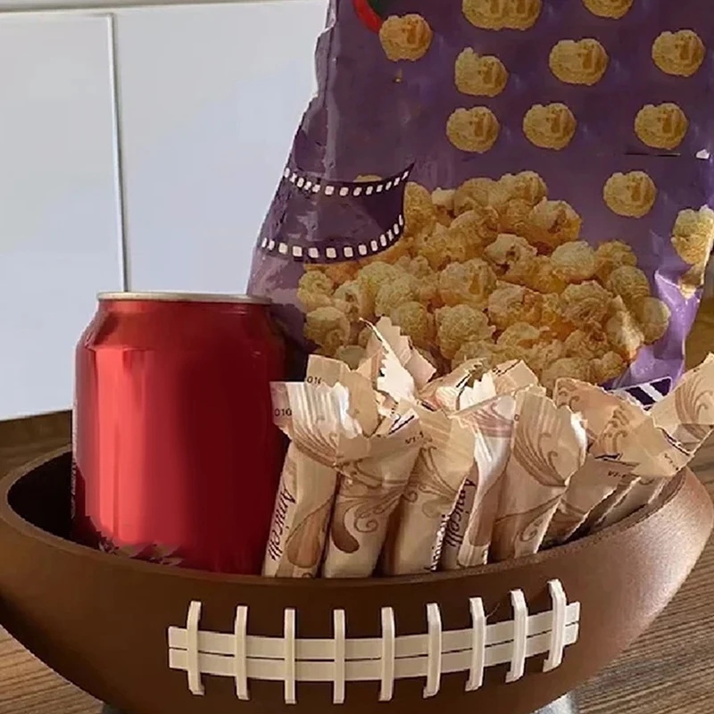 Filles à Collation en Résine de Football et Rugby, Boîte de Rangement Réutilisable de Grande Capacité, Plateaux de Service