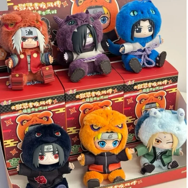 En Stock, auténtico Eaki Naruto, fiesta sentada, Konohagakure San'In Jiraiya Orochimaru Tsunade, bonita caja ciega de felpa, regalos
