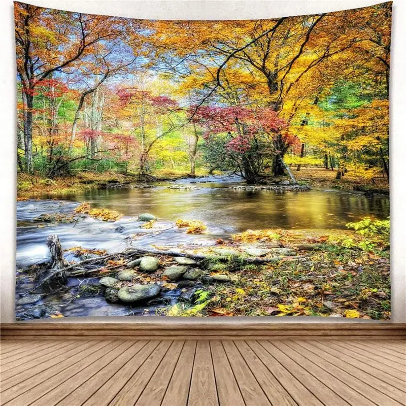 VIKAMA Moss Ancient Tree Rainforest Tapestry, Primitive Jungle Natural Photography Wall Hanging for Bedroom Living Room Decor