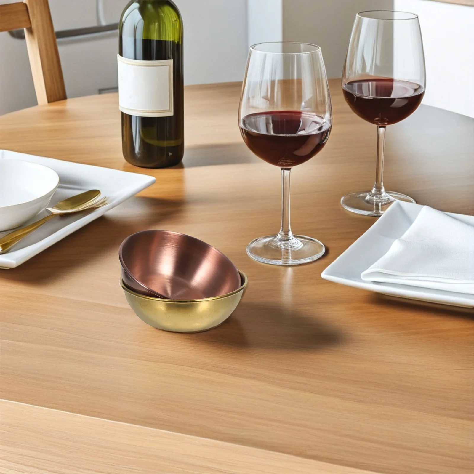 

8 шт., блюдо для макания из нержавеющей стали, маленькая круглая миска для соуса для приправ, приправ, суши, корейское сервировочное блюдо для соуса