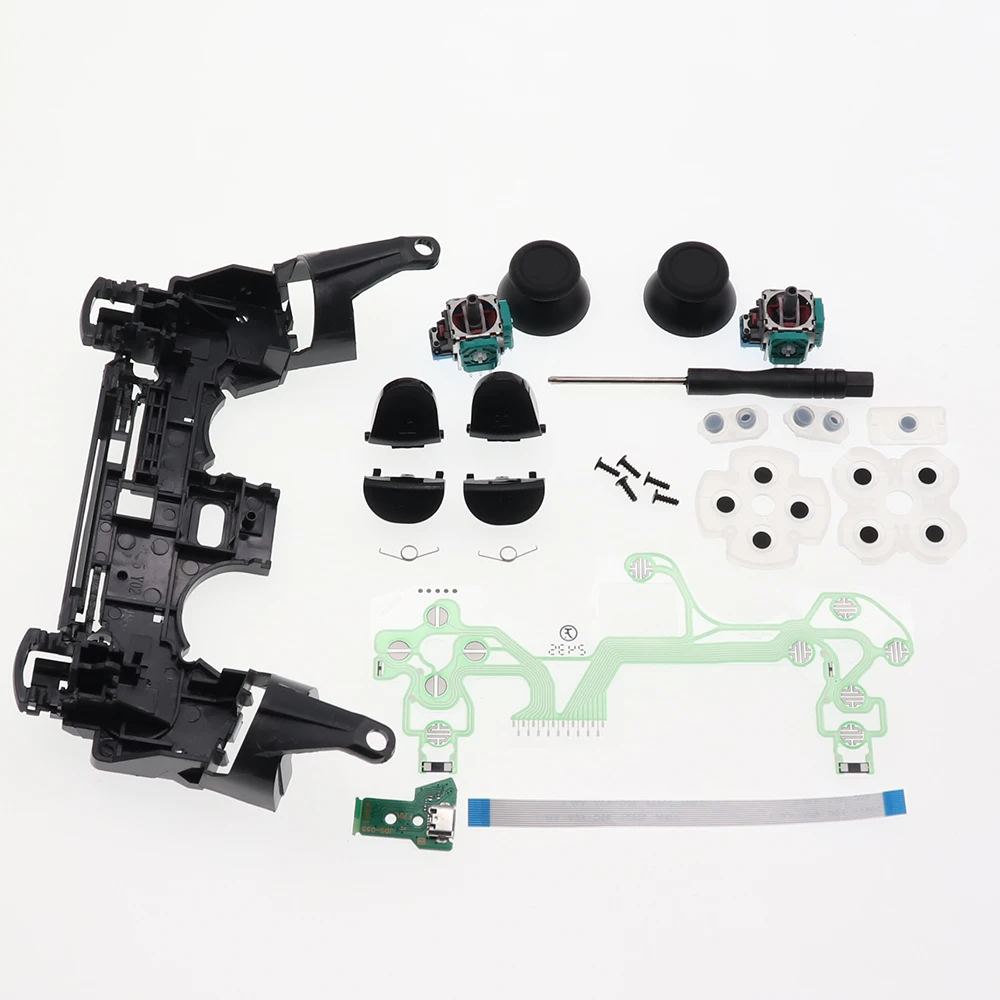 For PS4 Pro JDS 055 050 JDM050 055 Controller Frame Conductive Film L1 R1 L2 R2 Button Joystick Cap Charging Board