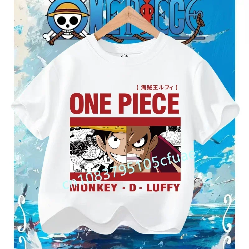 

One Pieces Luffy Cosplay Tshirt BoysT Shirt Set Baby Cartoon Tees Children Summer Short Sleeve Tops Girl Colours Clothing Anime