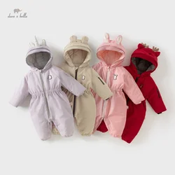 Dave Bella Baby Jumpsuit Newborn Creeper 2024 New Autumn Winter Boys Girls  Fashion Casual Cute Romper Outdoor Warm DB4242583