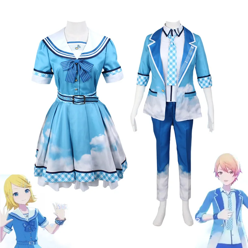 

Project Sekai Colorful Stage Tenma Tsukasa Cosplay Costume Dress Shirt Suit Azusawa Kohane Anime Sailor Uniform Halloween Set