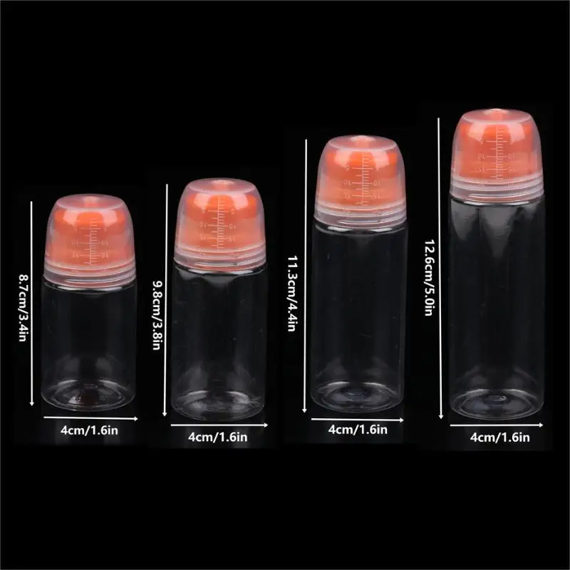 1 pçs redondo quadrado vazio molho de plástico espremer garrafas recipientes de condimento recarregáveis com graduado para molho de salada óleos para churrasco