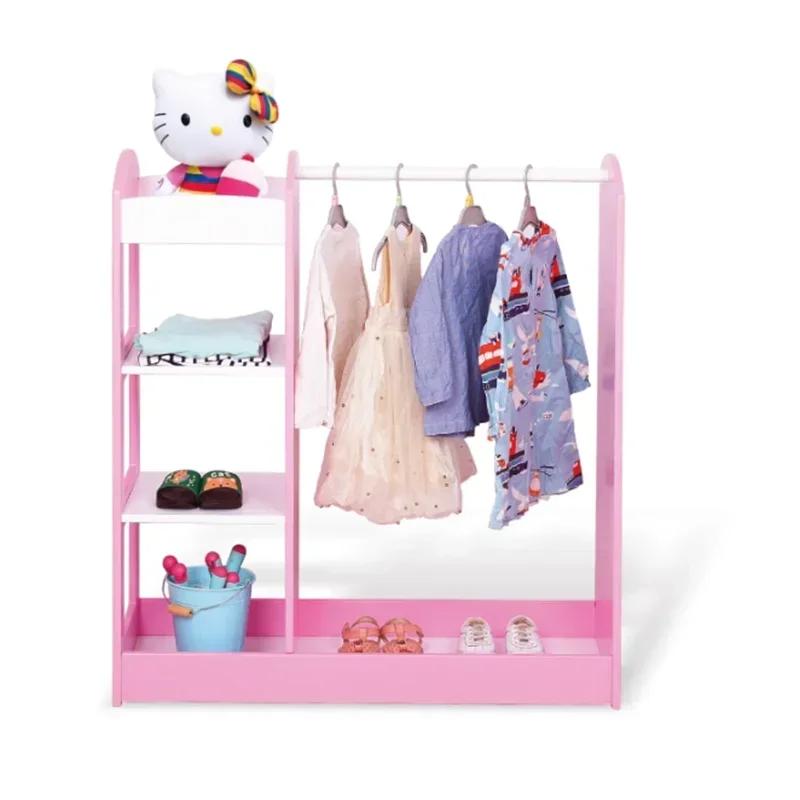 Girls Child Wardrobe Room Baby Dresses Closet Organizer Children's Cabinet Mirror Meuble Chambre Enfant Kids Storage Furniture