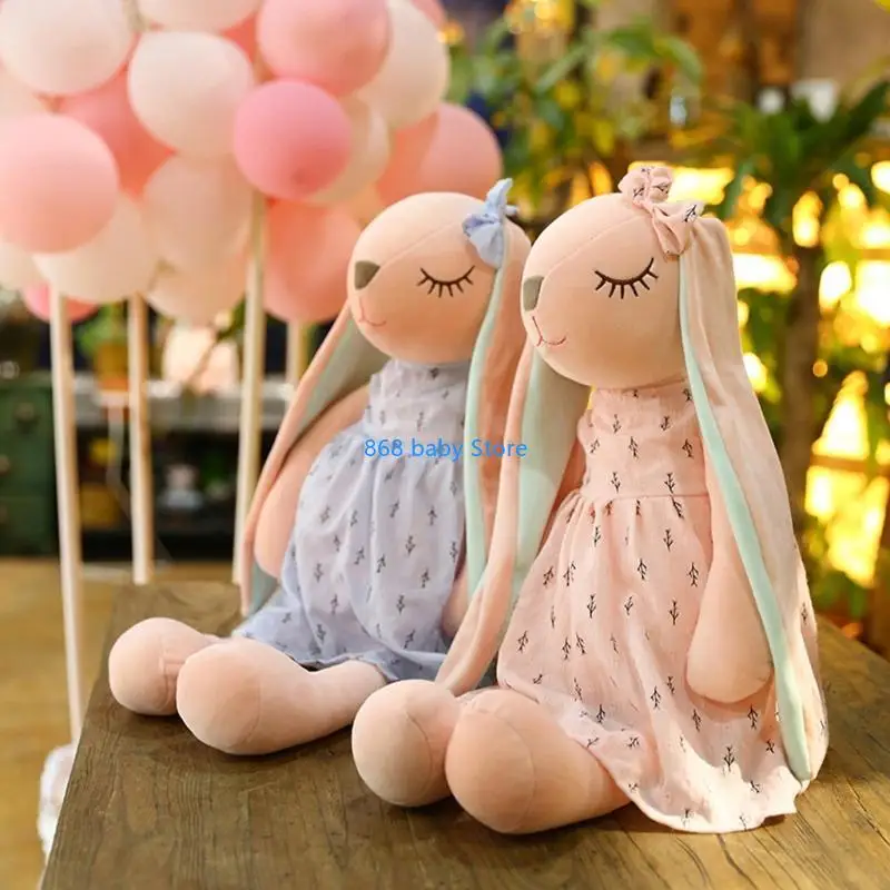 

29EE 14Inch Toy Figure Rabbit Stuffed for Doll Interactive Cartoon Bunny Washable Cotton Toy for Baby Girlfriends Birthday Gi