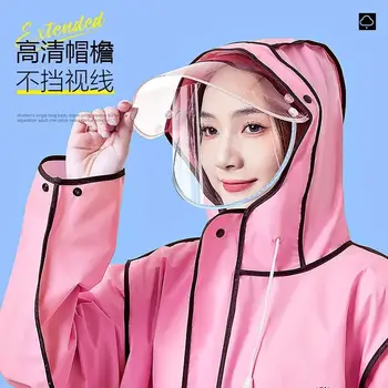 女士輕盈可重複使用連帽雨衣 - 防水EVA雨披,適合戶外活動 10 最佳銷售 長版雨衣 - №4