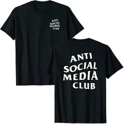 Anti-Social Media Club Shirt Letter Print Graphic T-Shirt Proverb Quote Streetwear T-Shirt Short Sleeve Women's Universal Top