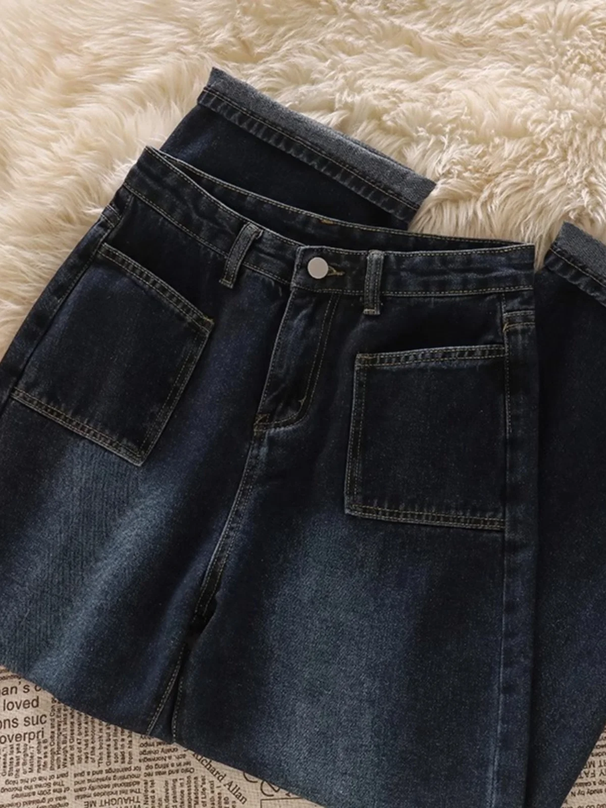 

Мужские джинсы в стиле ретро, свободные, широкие, прямые, повседневные, в американском уличном стиле, осенне-зимняя новинка