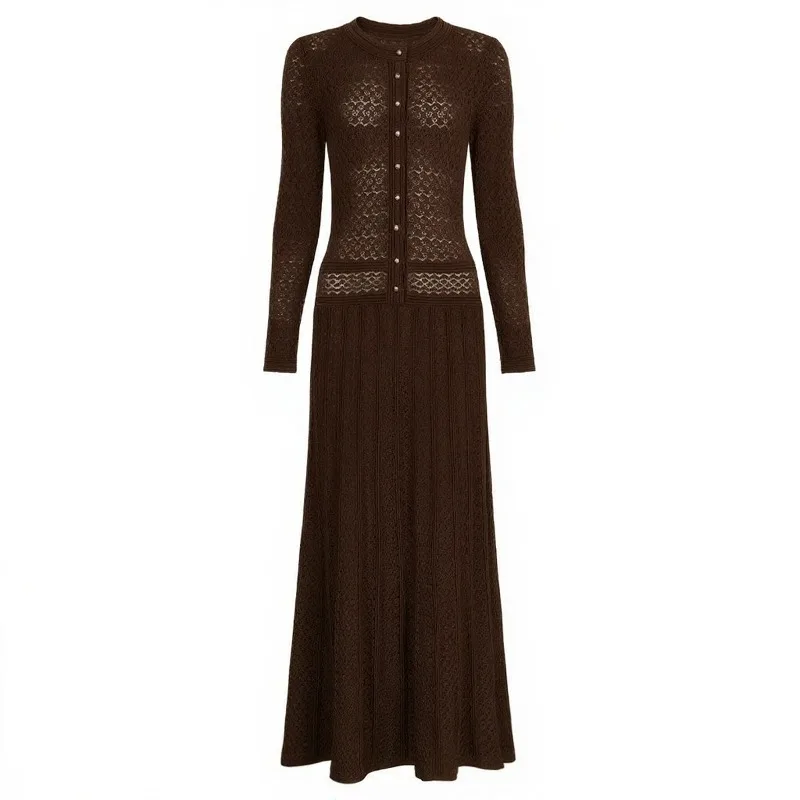 

Индивидуальное высококачественное блестящее шелковое европейское и американское новое модное трикотажное облегающее платье с длинными рукавами 25118 на складе