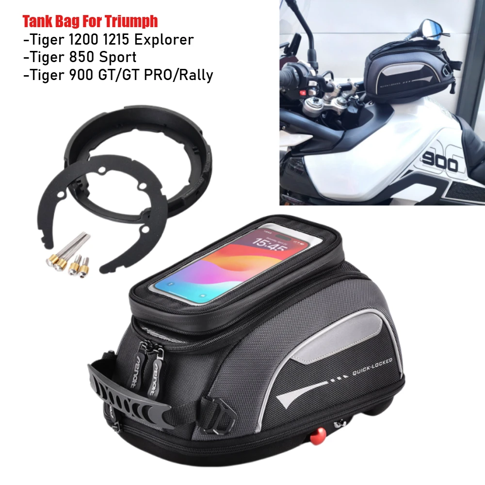 For Tiger 1200 1215 Explorer XC XCa XCx XR XRt XRx Tiger 850 Sport 900 GT/GT PRO Tiger800 Motorcycle Tank Bag Quick Lock Bags