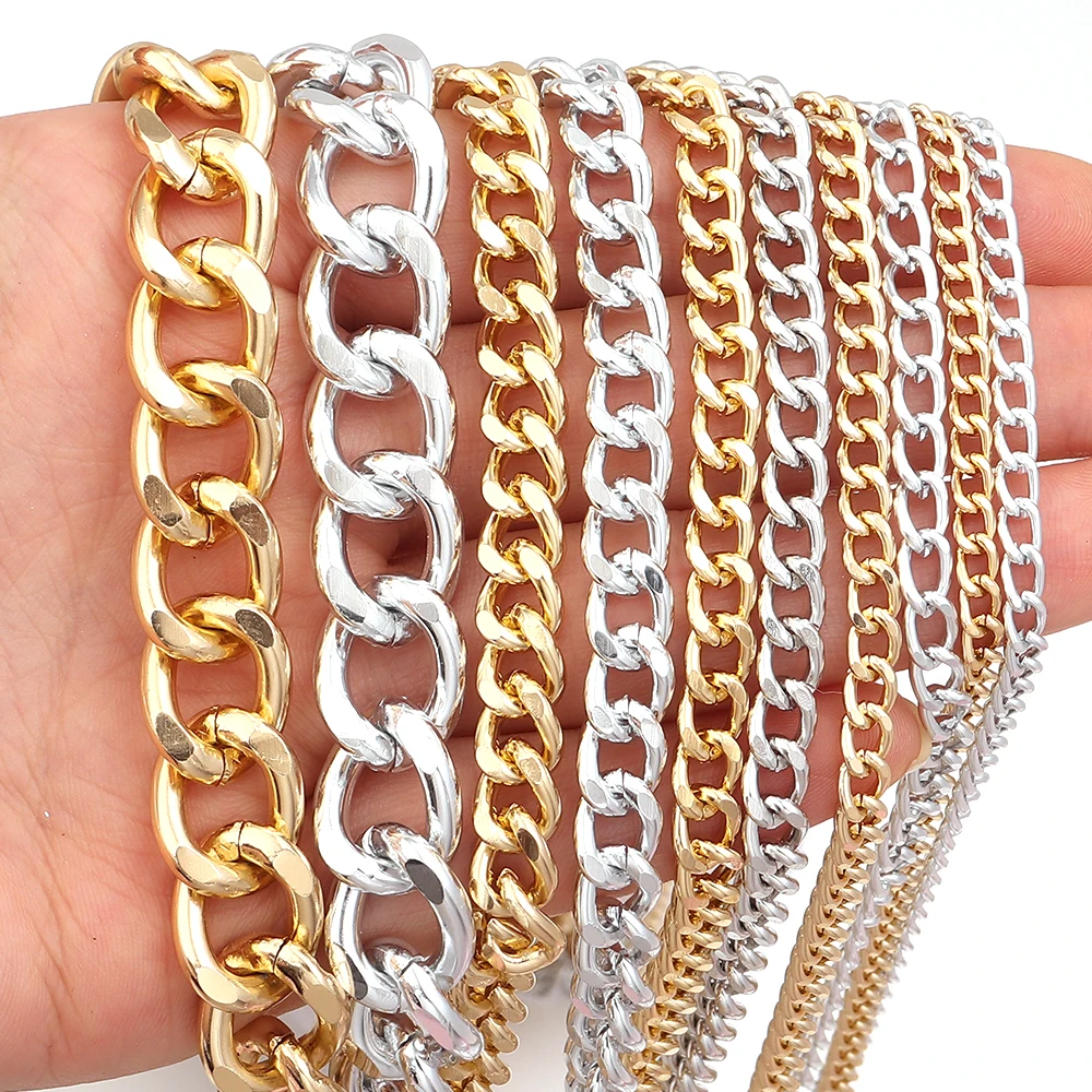 5 Yards/Rolle Metall Aluminium O-förmige Ketten gedrehte Kette Bulk Kette für Schmuckherstellung Armband Halskette Tasche Kette Zubehör