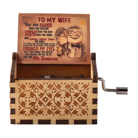 Mini pozytywka dekoracyjna do domu, drewniana pozytywka nakręcana ręcznie, najlepszy prezent, antyczna pozytywka ręcznie robiona na Halloween i Boże Narodzenie.