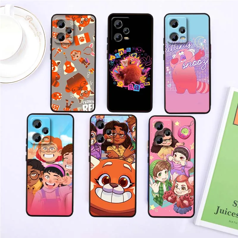 

Disney Turning Red For Xiaomi Redmi Note 15 14 13 12 12S 11E 11 11S Pro Plus 4G 5G Black Soft TPU Cover