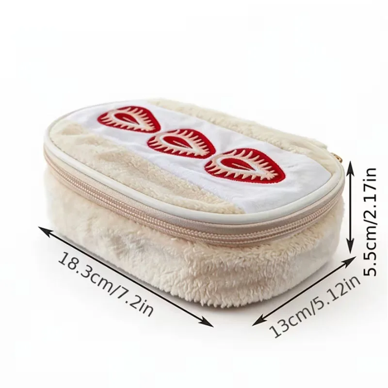 Strawberry Sandwich Cosmetic Tools Bag Large Capacity Makeup Brushes Lipstick Storage Bag Multi-Functional Comestic Organizer