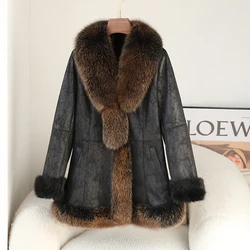 ZDFURS*2022 Winter New Small Rabbit Fur Fur Coat Women 'S Short Haining Fox Fur Leather Fur Coat