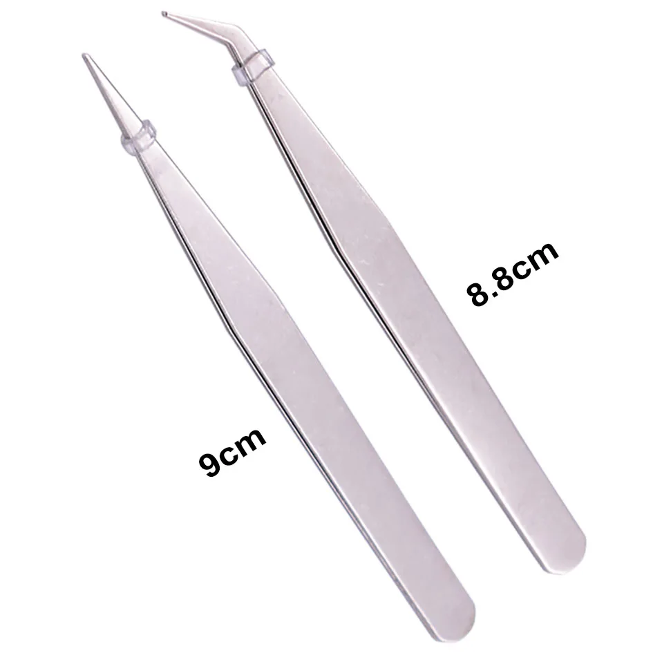 Pinzas más baratas de acero inoxidable, pinzas de cabeza curvada recta para reparación de teléfonos, herramientas de reparación DIY, 1000 unids/lote