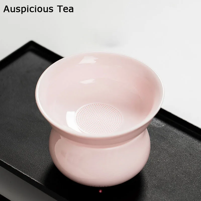 

High-end Lanolin Jade Porcelain Tea Leak Handmade Household Chinese Kung Fu Tea Set Tea Ceremony Accessories Tea Separator Gifts