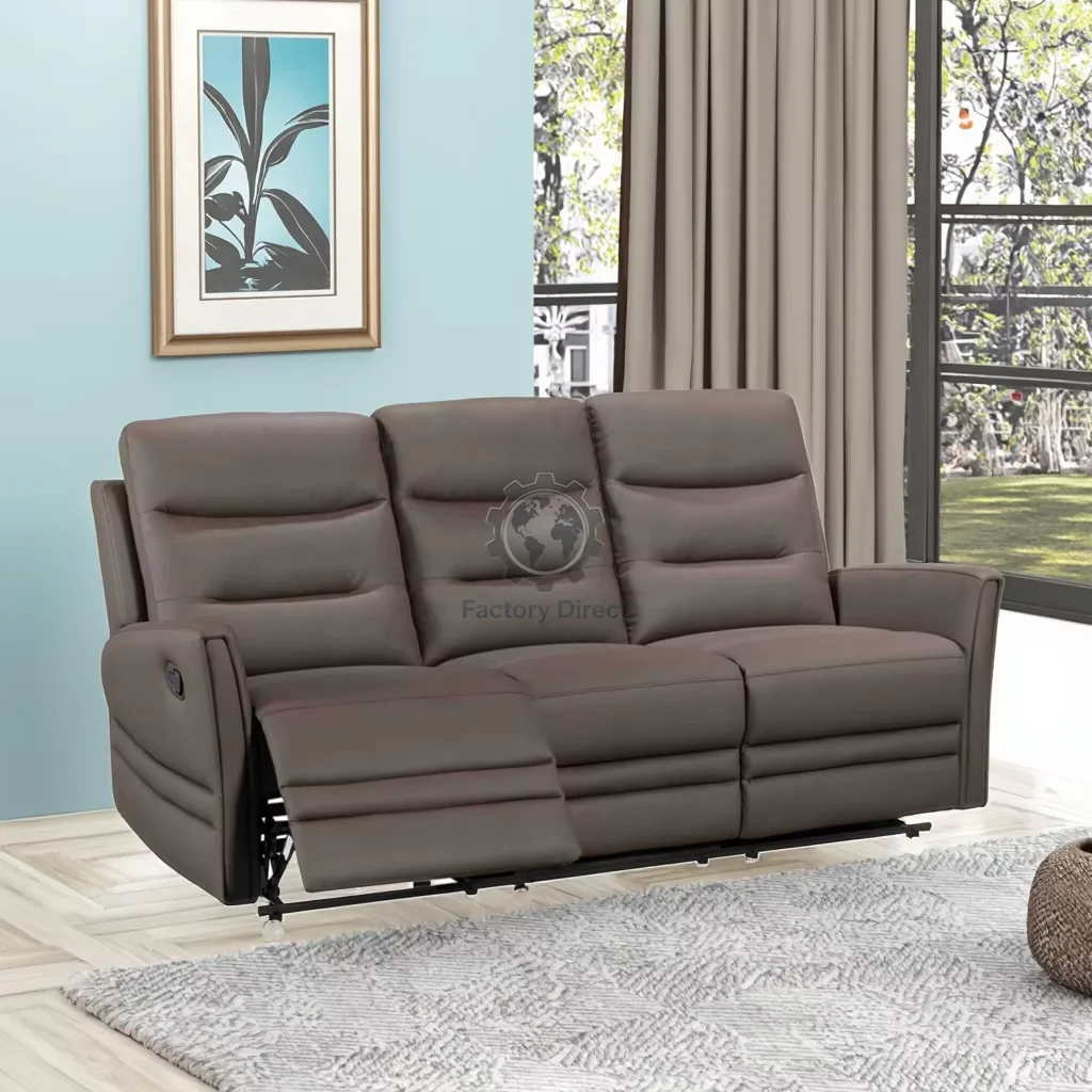 

Modern 3 Seat Recliner Sofa Set Anti-Scratch Faux Leather with Extendable Feature Simple Comfortable Recliners U