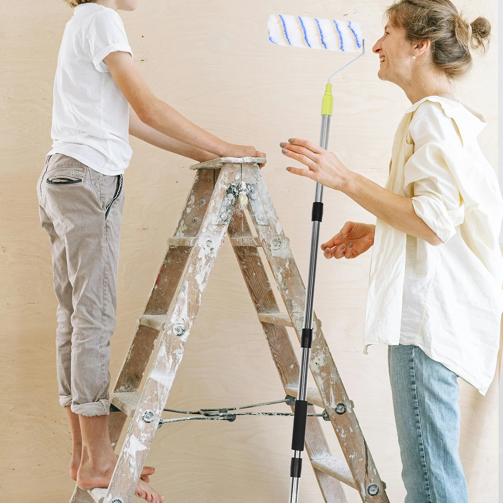 

Paint Extension Pole 25Mm Stainless Steel Telescoping Rod Adjustable Length For Wall Painting Extendable Pole Indoor