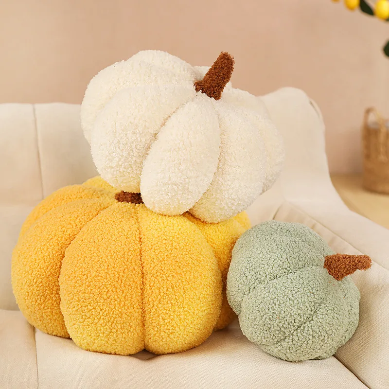Teddy Fleece Pumpkin Plush Pillow Multi Size Colorful Pumpkin Stuffed Cushion Home Sofa Decor Throw Pillow Halloween Party Gift