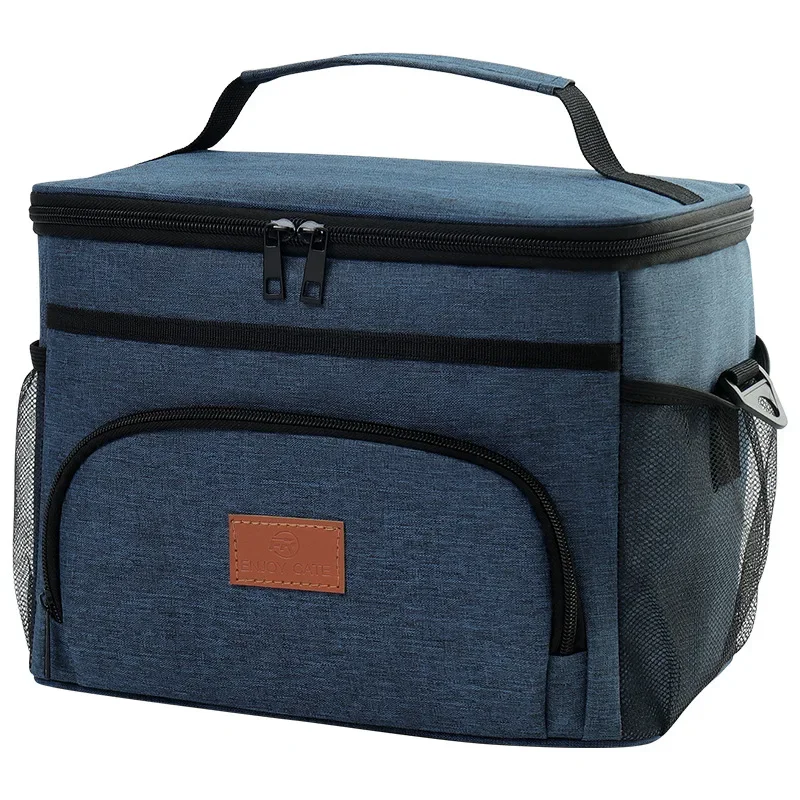 

New Double-layer Lunch Bag Portable Food Thermal Box Office Cooler Lunchbox With Shoulder Strap Insulated Case