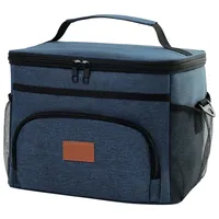 New Double-layer Lunch Bag Portable Food Thermal Box Office Cooler Lunchbox With Shoulder Strap Insulated Case