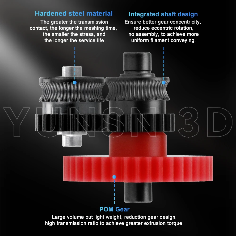 Für Kobra 3 Extruder Upgrade-Zahnrad Nano-Beschichteter Gehärteter Stahl Einteiliges Kit für Anycubic Kobra 3 3D-Drucker Teile Verschleißfestigkeit – Detail 4