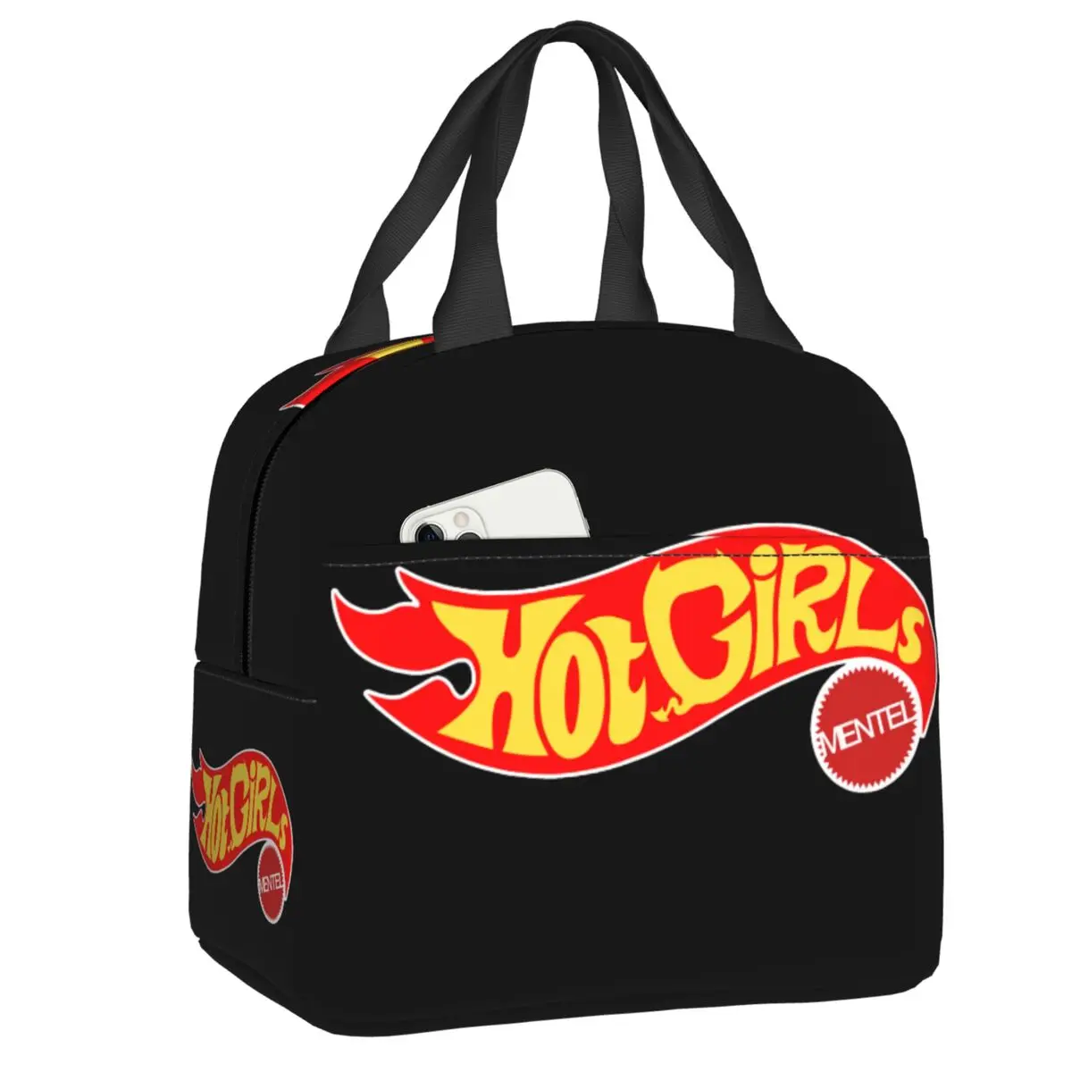 Custom Hot Wheels Logo Model Car Insulated Lunch Bag for Women Resuable Sport Car Cooler Thermal Bento Box Office Work School