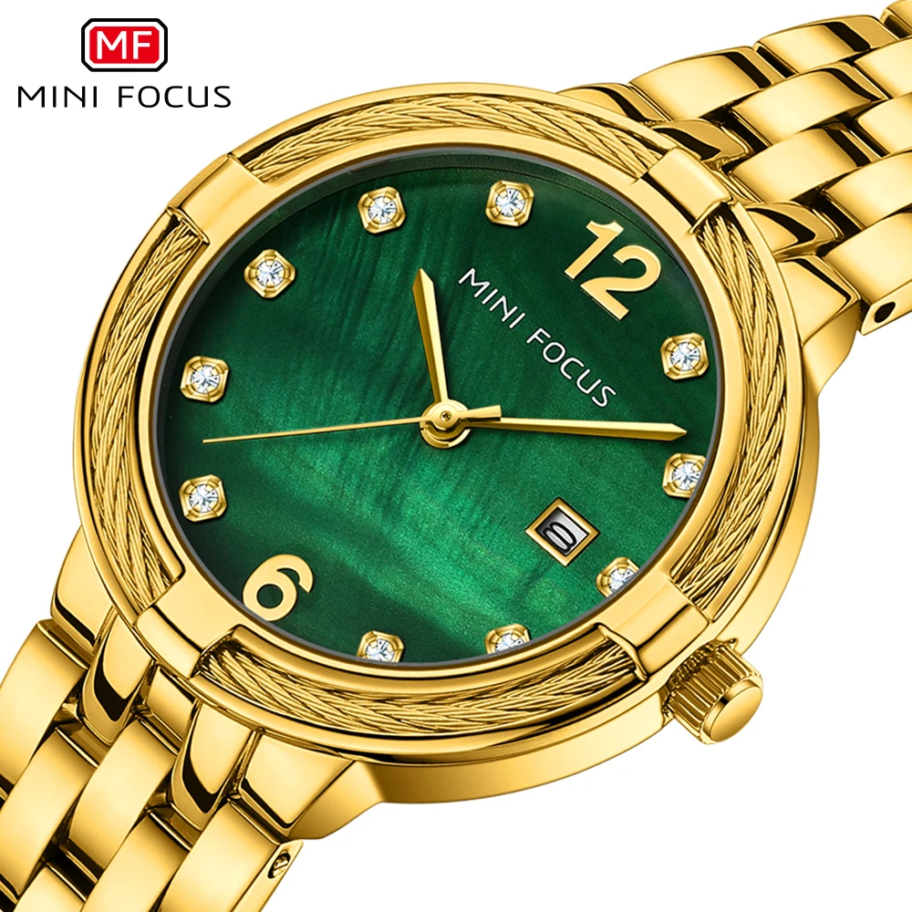 

MINI FOCUS 0626 элегантные женские кварцевые часы модный календарь водостойкий стальной ремешок браслет деловые женские часы reloj mujer