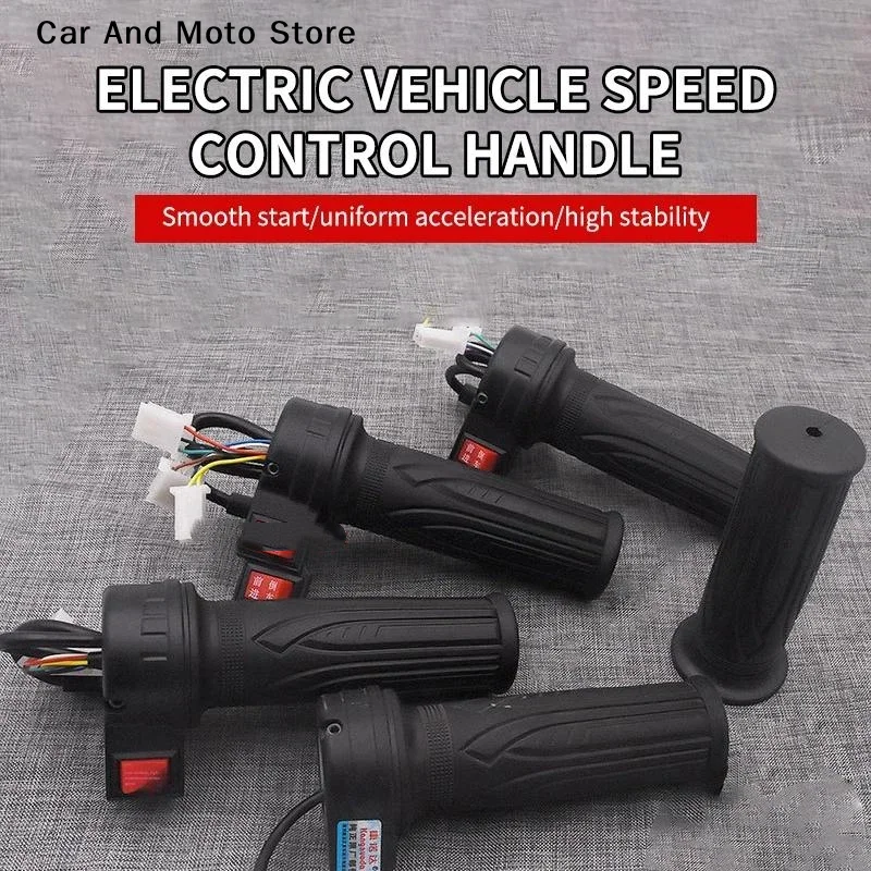 【CMO】48V Throttle Handle 135mm Speed Grip With Cruise Reverse Three Speed For Electric Scooter Bike Replacement Part Fits 22mm
