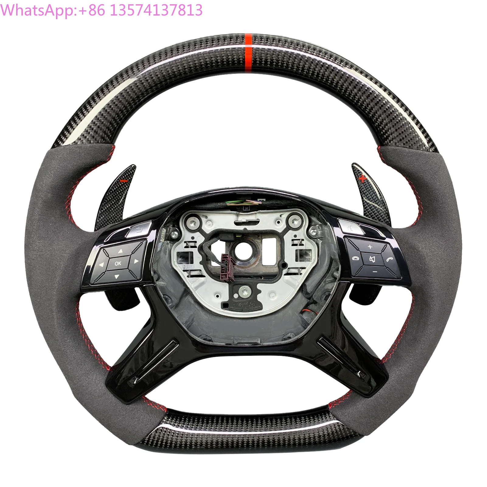 

For Mercedes-Benz G-Class GL-Class ML-Class G350 G500 2010-2016 AMG Customized Carbon Fiber Perforated Leather Steering Wheel