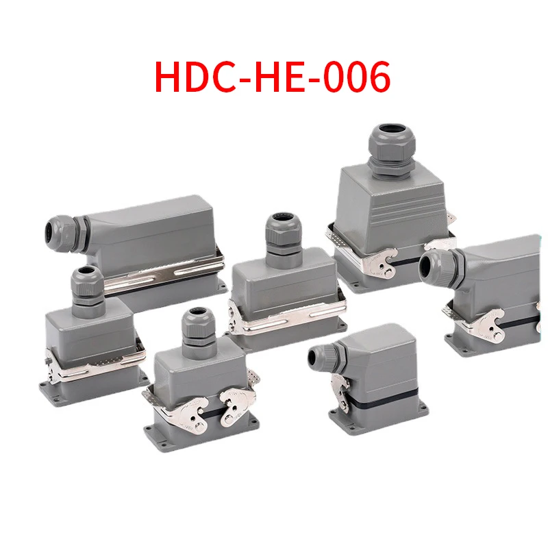 

1PCS HDC-HE-006 Rectangular Heavy Duty Connector With Core Industrial Waterproof Aviation Plug Socket 6 Core Pin 16A 500V