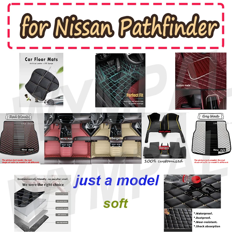 

LUXURY Car Floor Mats For Nissan Pathfinder R52 7seat 2014~2020 Car Floor Mats