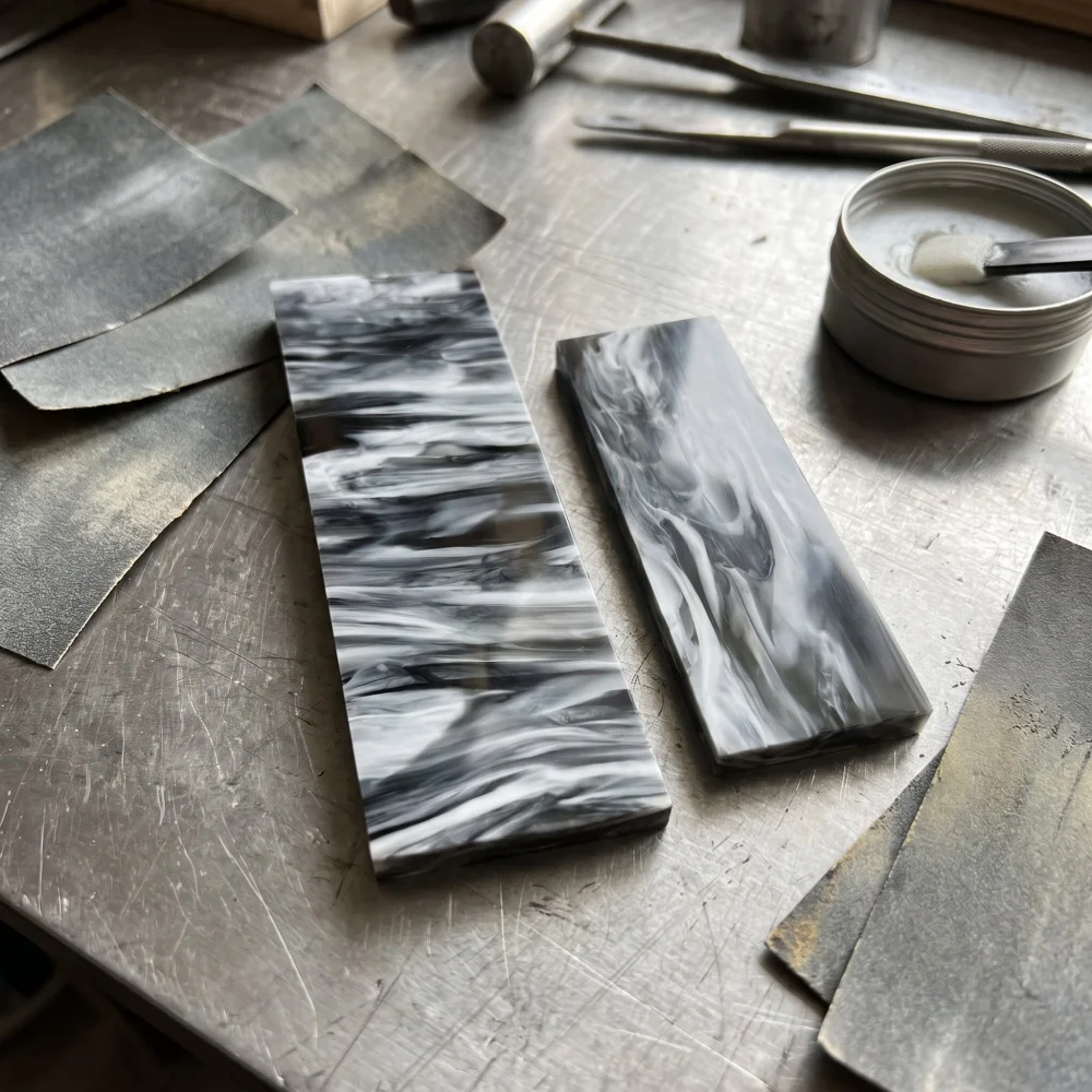 DIY Outdoor Knife Handle High-quality Making Material 1 PC Acrylic Marble Pattern Design Handle Patch