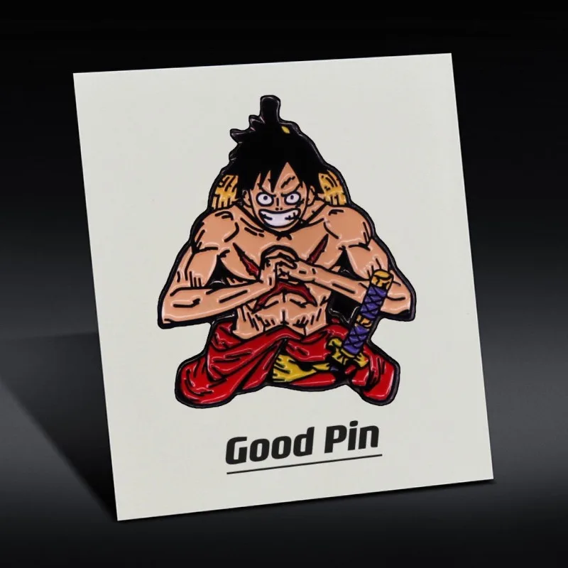 Anime One Piece Luffy Cartoon Character Metal Brooch Personalized High-Value Children's Award Medal Clothing Accessories