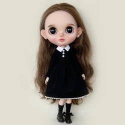 Arrival Handmade Blythe Clothes Round Neck Long Sleeve Black Dress for Barbie Blyth OB24 Azone OB22 Doll YMY 22 23 Doll