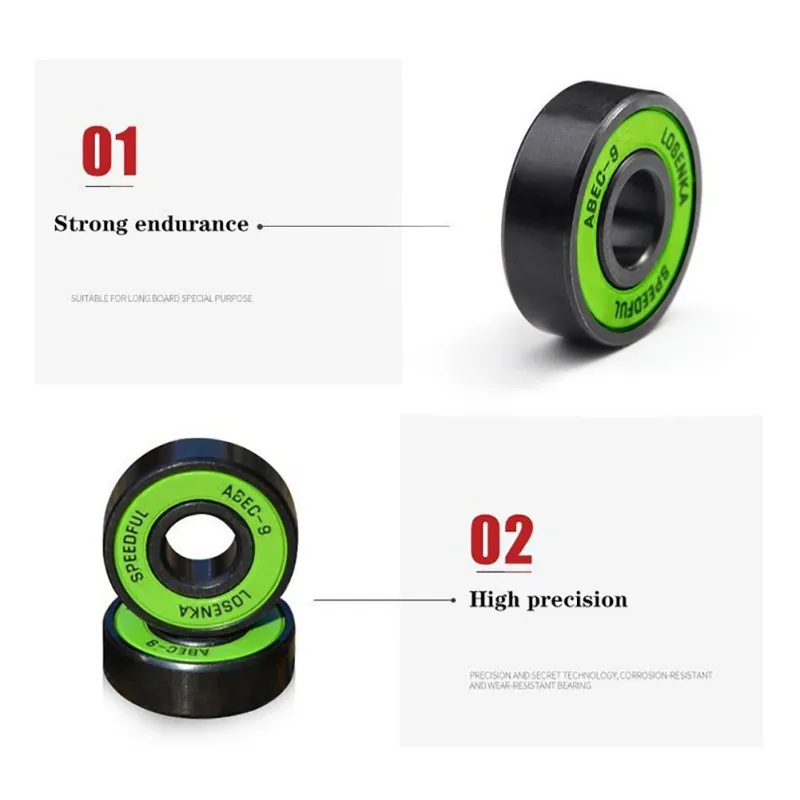 8pcs/16pcs/32pcs 608 Bearing ABEC 9 Skate Bearing Skateboard Steel Ball Racing Skate Bearing 22*7mm Slide bearing MS2305 - 8