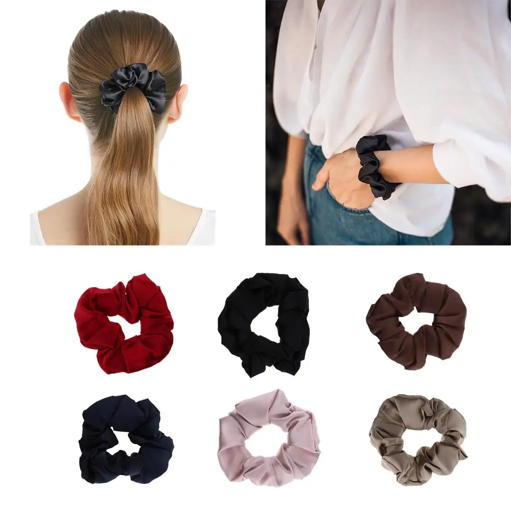 100% Zijde Haar Scrunchies Elastische Haarband Zachte Bobble Haarbanden