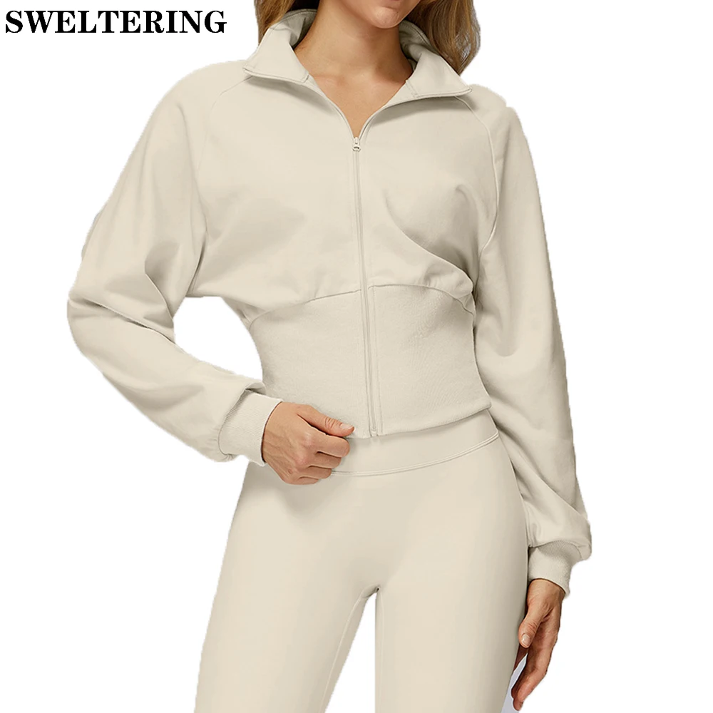 

Женские рубашки для йоги в тренажерном зале, спортивная куртка, быстросохнущая йога с длинным рукавом, женская одежда для фитнеса, тренажерного зала, пальто для бега, спортивная одежда на молнии