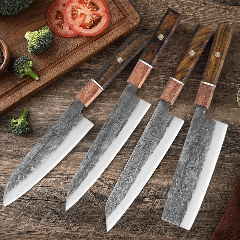 

Kitchen Knives Set Stainless Steel Santoku Knife Meat Cleaver Japanese Chef Knife Vegetable Slicing Knife Hammer Cleaver