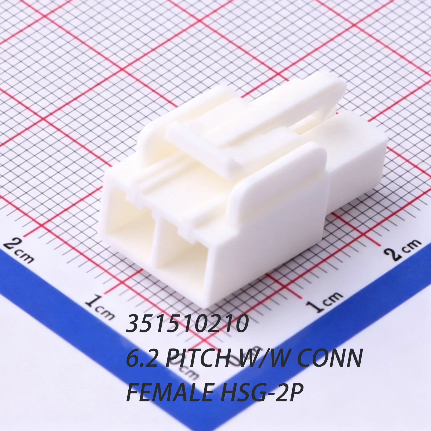 50PCS 351510210 pitch=6.2mm Single row 1x2pin connector white plastic case with locking PBT NEW original W/W CONN FEMALE HSG-2P
