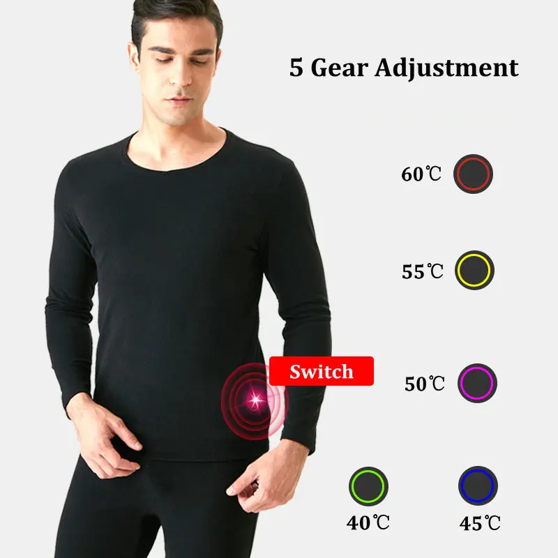 20/24 Areas Winter Self Heated Vest Men Heating Jacket Heated Suit Phone APP Control Temperature USB Thermal Underwear Clothing