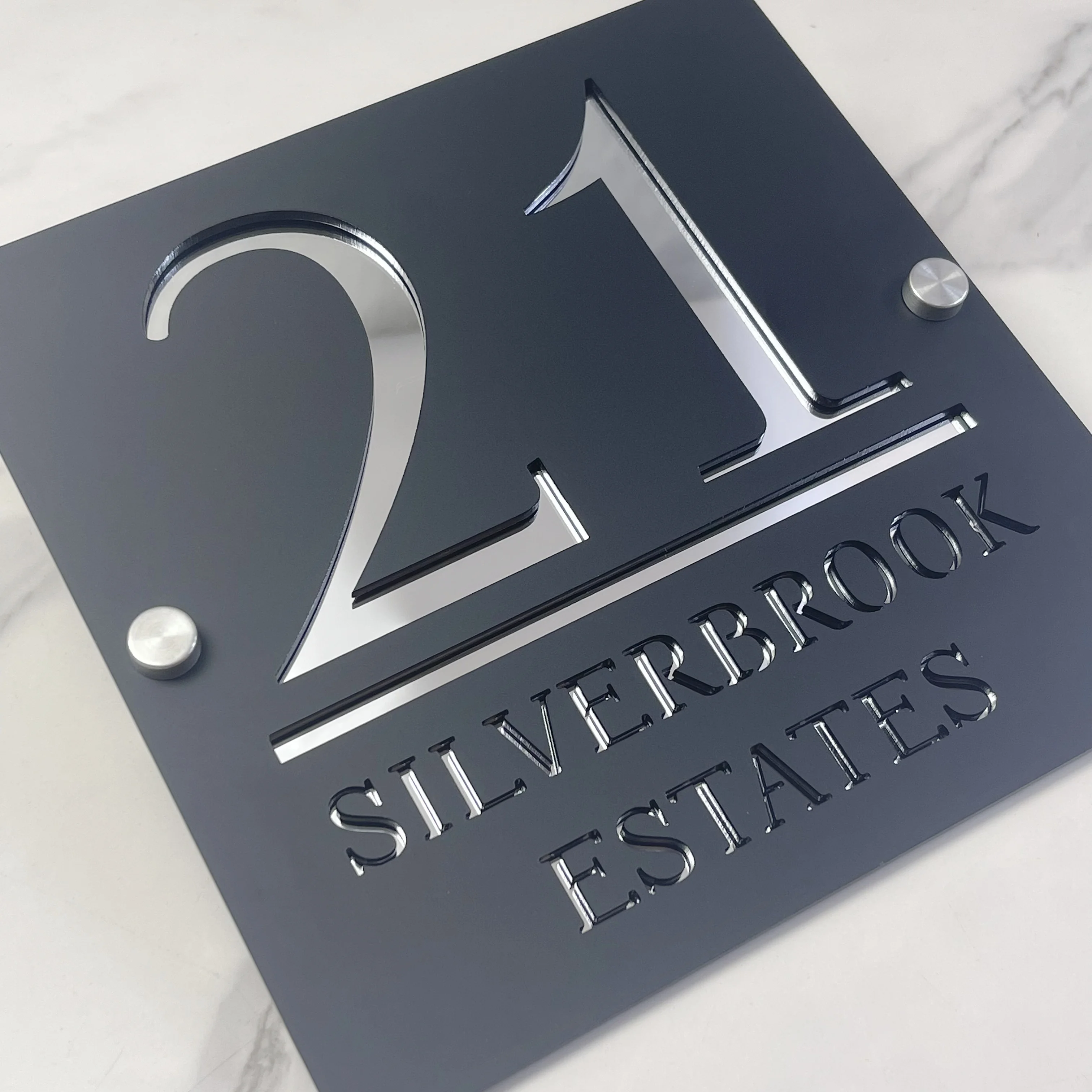 ثلاثية الأبعاد رقم العائمة الاكريليك رقم المنزل تسجيل مخصص الحديثة مقاوم للماء لوحة عنوان الباب شخصية في الهواء الطلق اسم المنزل اللوحة #2