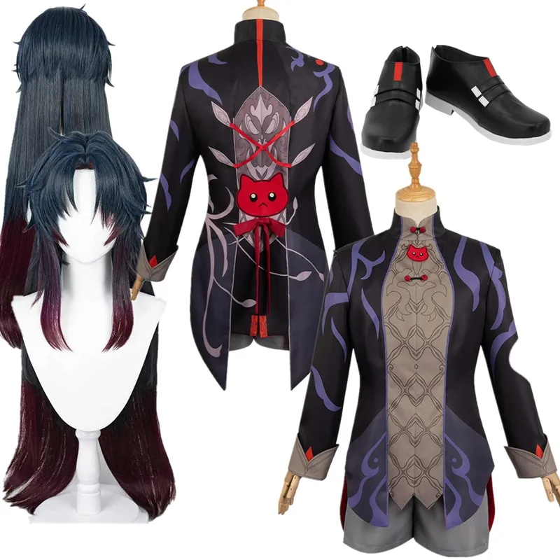 Honkai Game Star Rail Net Blade Cosplay Costume pour homme, manteau de jeu de rôle, pantalon, perruque, tenues d'Halloween, fête de carnaval, fantaisie imbibée