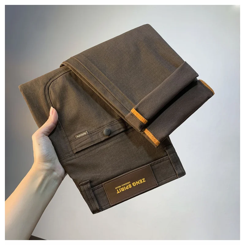 

Осенние мужские повседневные брюки 2025 года, модные высококачественные слегка свободные прямые брюки, высококачественные универсальные деловые длинные брюки для поездок на работу