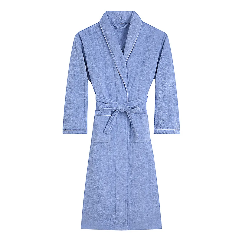 100% Cotton Toweling Robe Unisex Lovers Soft Bath Robe Men and Women Nightrobe Sleepwear Male Casual Home Bathrobe Water Uptake